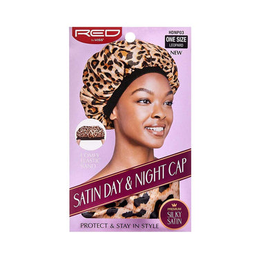 Red by Kiss Satin Day & Night Cap – Leopard X_Large HDNP03